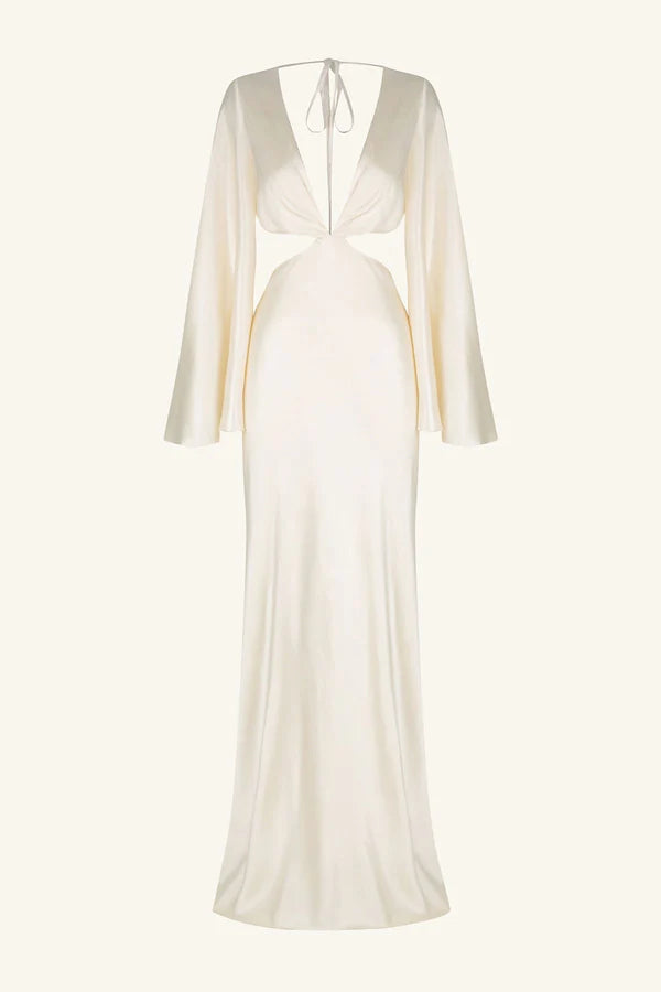 Shona Joy La Lune Flared Sleeve Open Back Maxi Dress