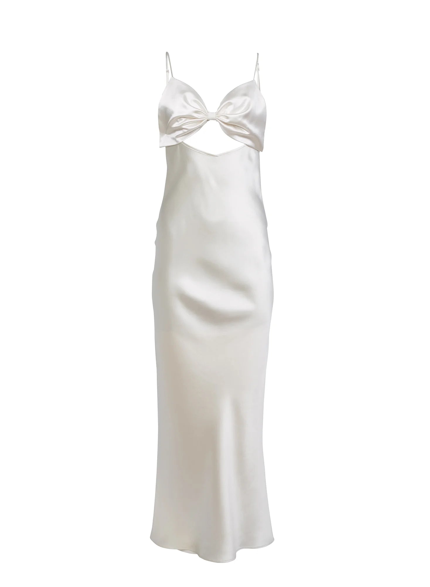 Fleur du Mal Bow Slip Dress- Ivory