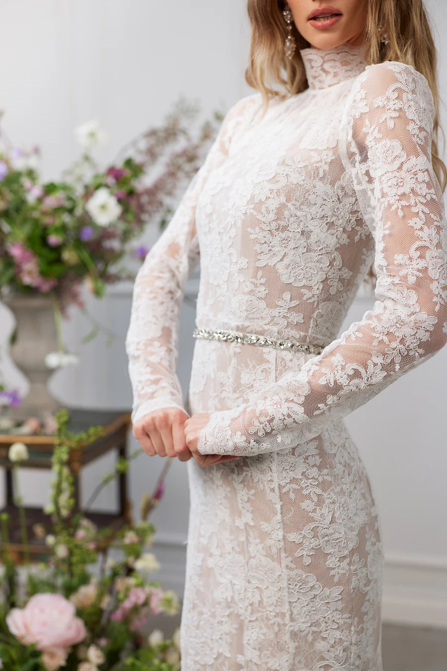 V Chapman Greta Midi Dress- Chantilly Lace