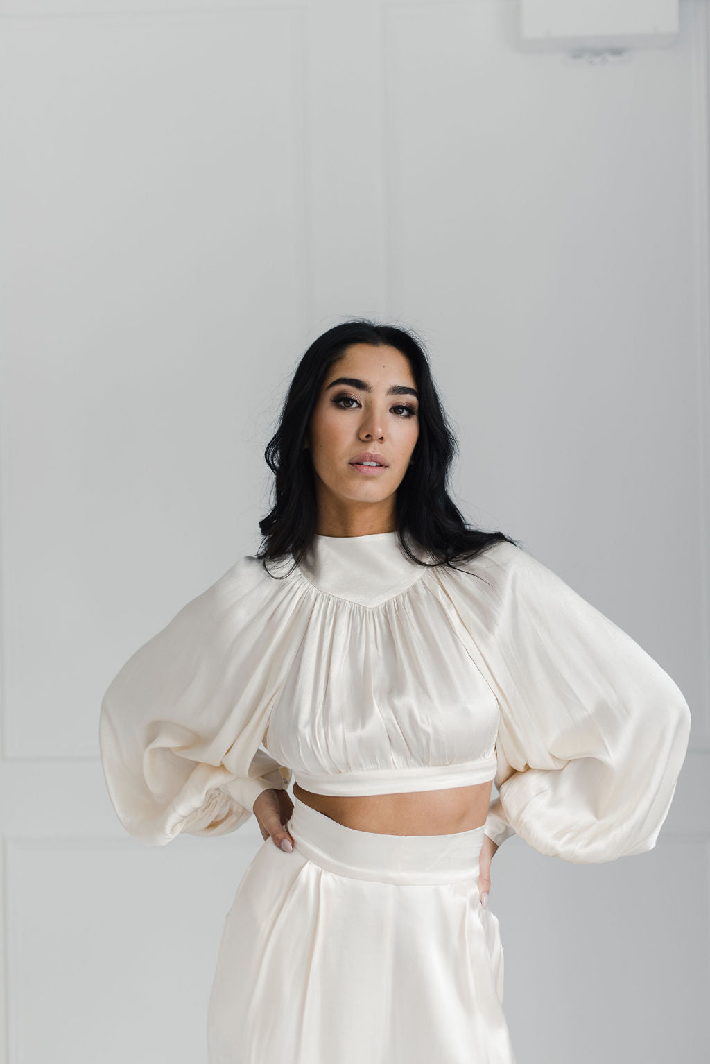 Shona Joy La Lune High Neck Tie Up Crop Top