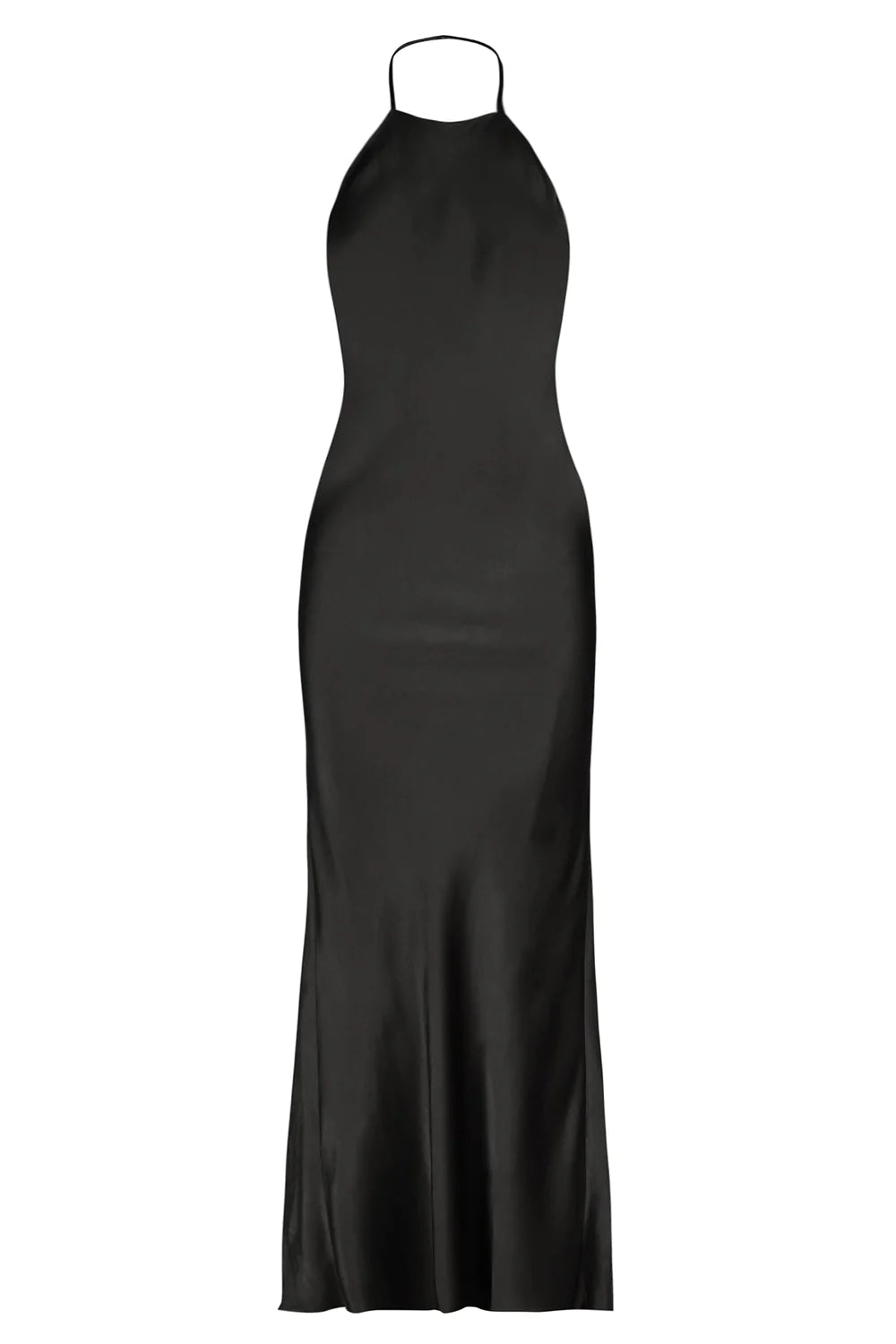 Shona Joy La Lune Low Back Halter Neck Midi Dress Black