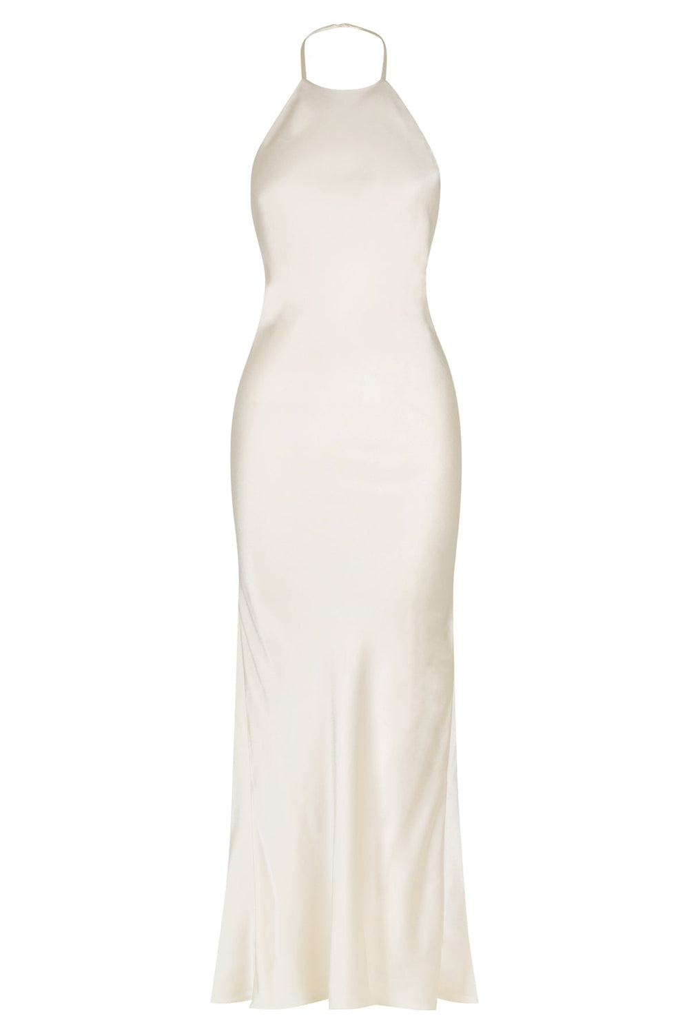 Shona Joy La Lune La Lune Low Back Halter Neck Midi Dress- Cream