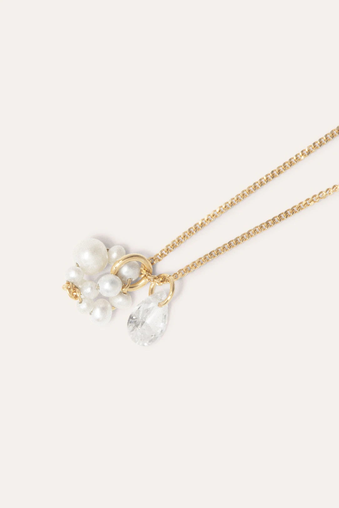 completedworks Pearl and Zirconia Pendant Necklace