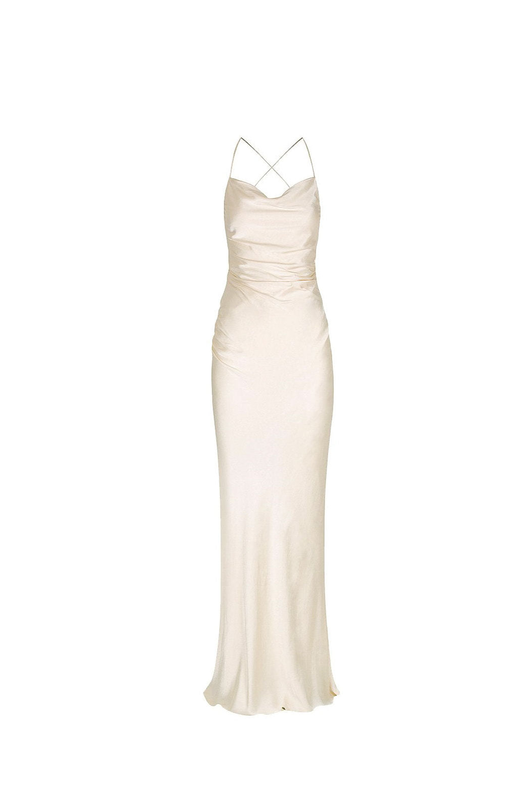 Cream silk maxi dress hotsell